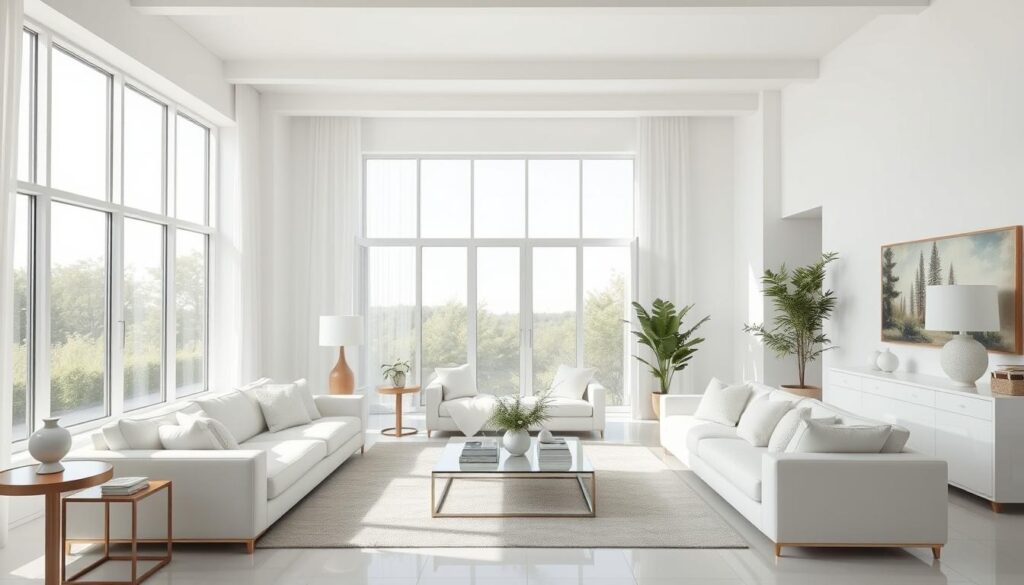 Natural Light White Living space Design