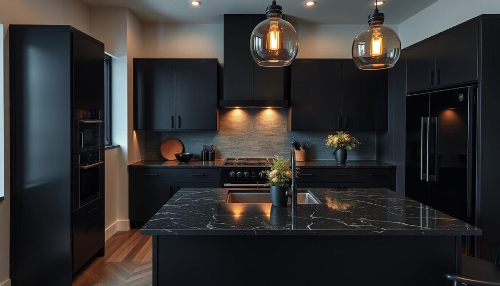 black kitchen decor