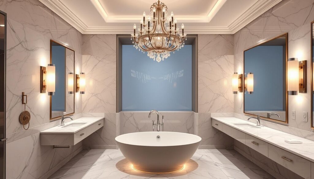 luxury master bathroom lighting