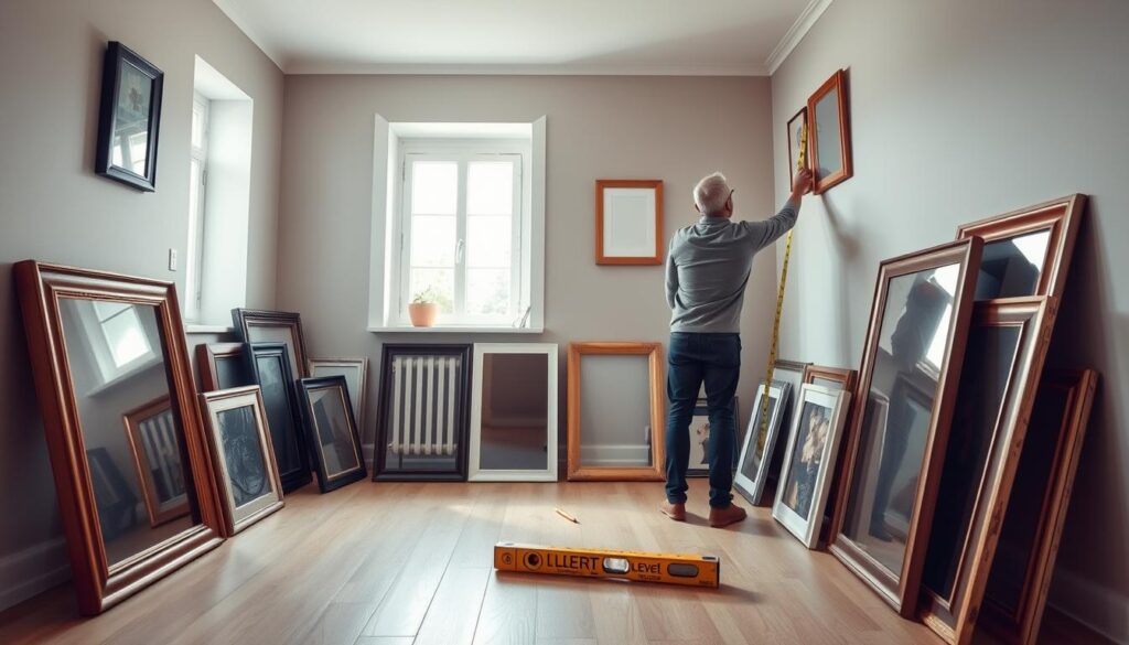 measuring for picture hanging