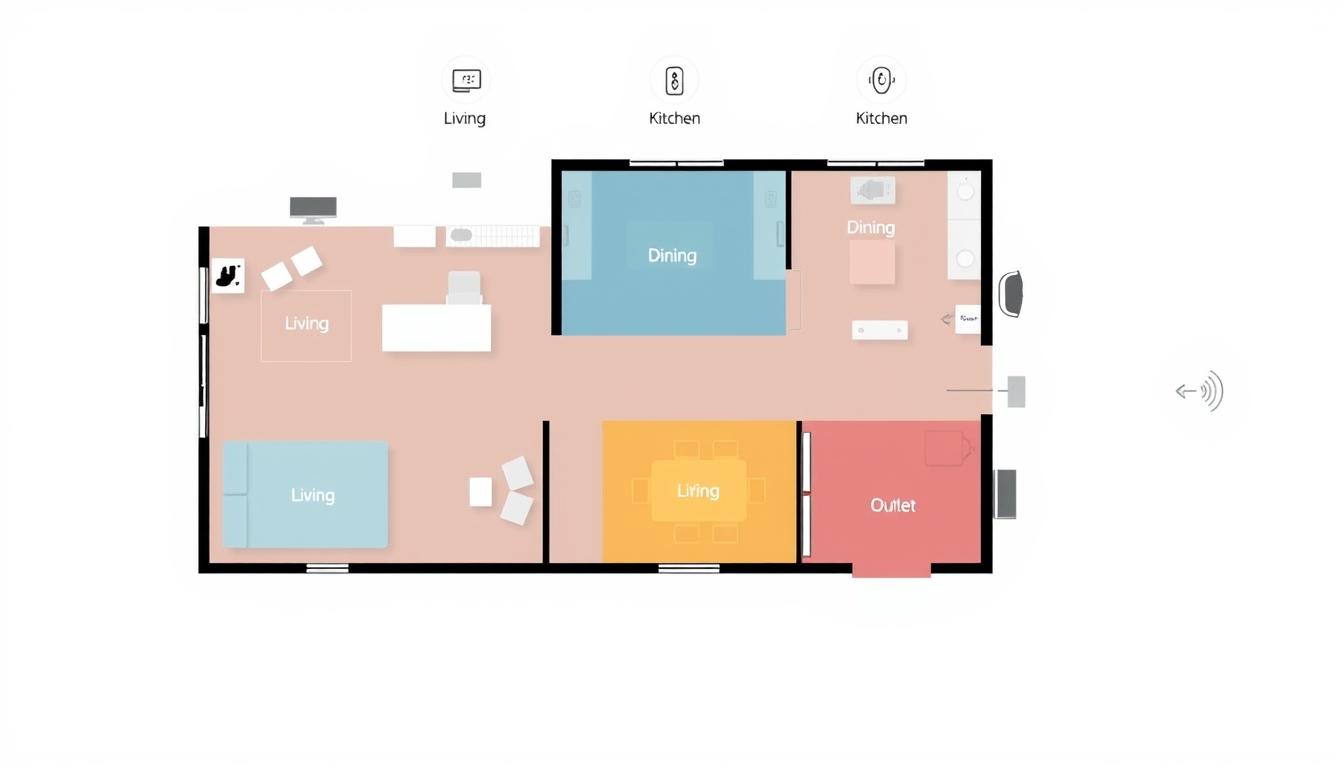 smart home floor plan symbols outlets smart lights etc