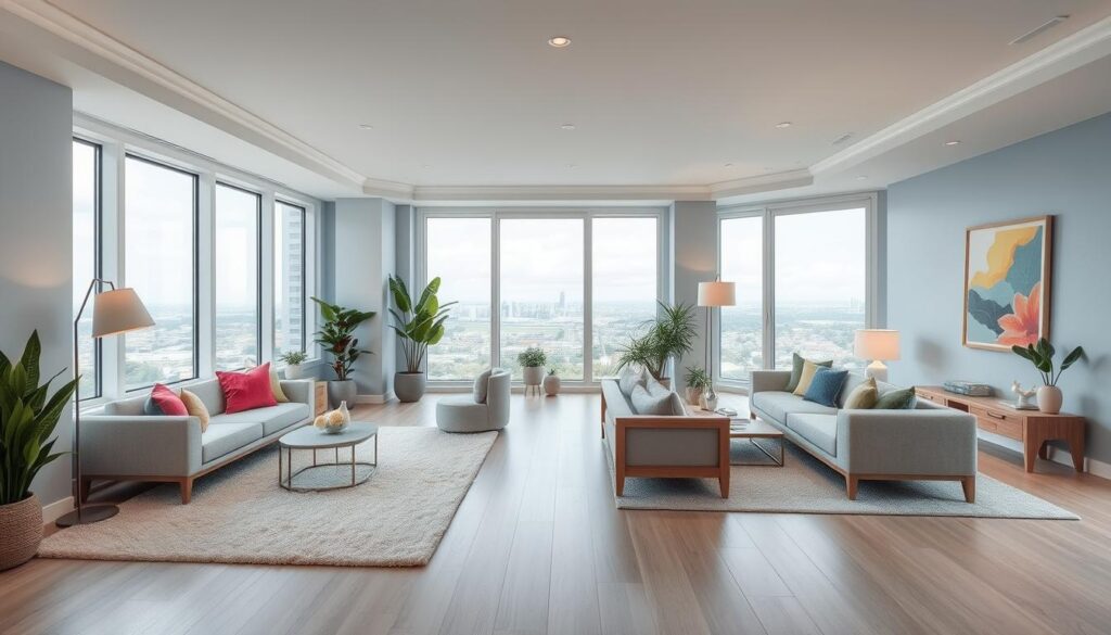 color schemes for spacious apartment decor